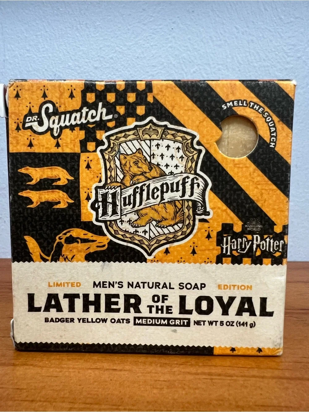 DOCTOR SQUATCH NIB Harry Potter Lather Of The Loyal Hufflepuff Natural Bar Soap